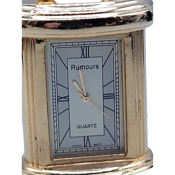 Rumours Mini Desk Quartz Clock Gold Tone Cute Gift Watch Lovers New Battery Runs - Picture 8 of 10